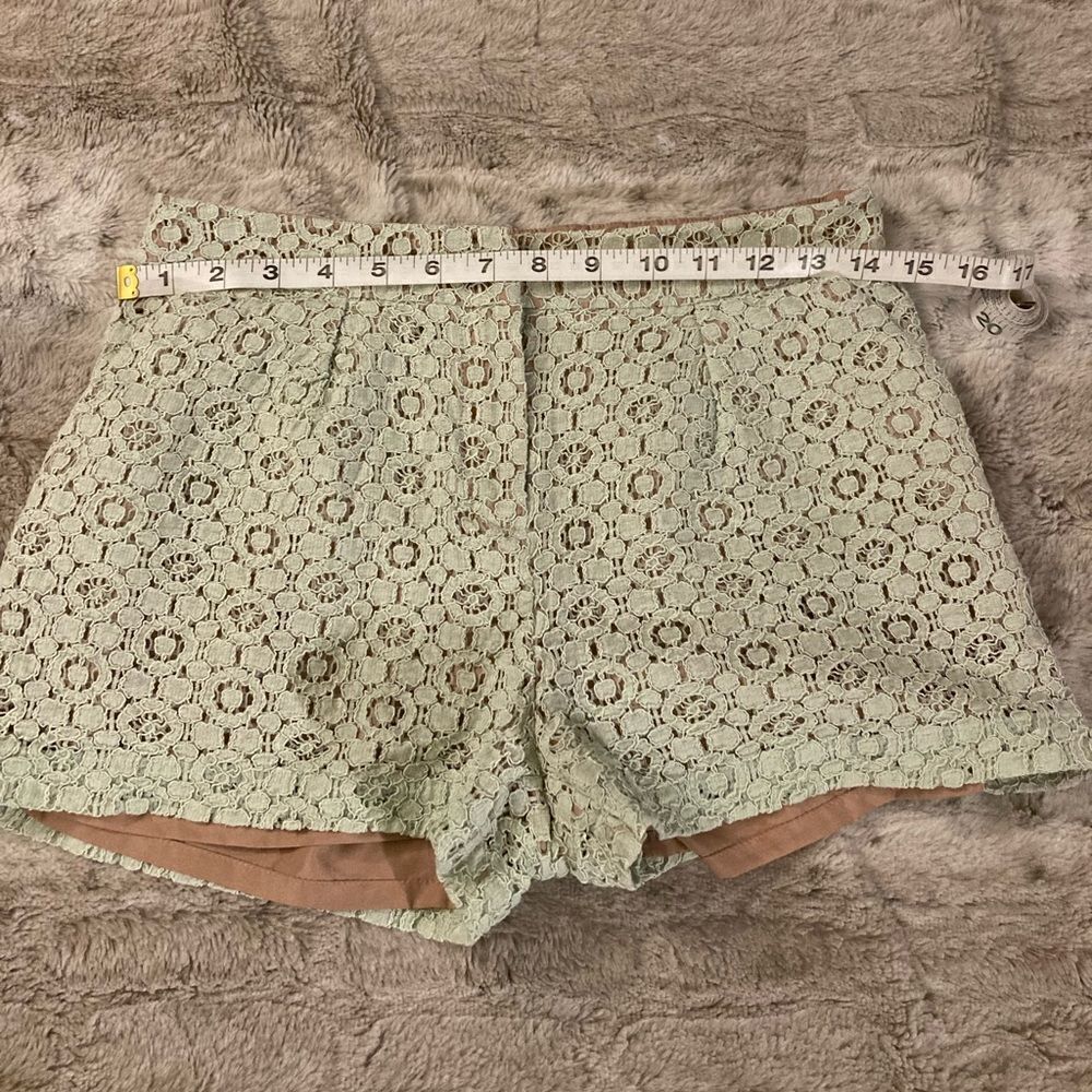 : : VICTORIA BECKHAM for Target Pale Mint Green Lace Shorts with Tan Lining : : - Picture 8 of 11